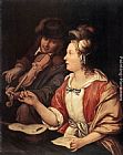 Frans Van Mieris Canvas Paintings - The Music Lesson